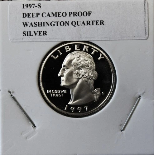 SILVER  1997-S GEM DEEP CAMEO PROOF SILVER WASHINGTON QUARTER