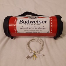 Budweiser King Of Beers Bluetooth Speaker With Carrying Handle  Cable Tested