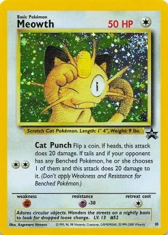 Meowth 10 Promo Wizards Black Star Promos Pokemon Holo Lightly Played