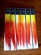 Hair Extensions Clip-in, 16" Long, Yellow/Orange, Straight, 6 Hairpieces