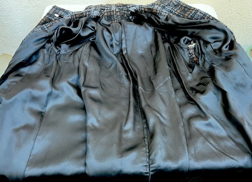 VTG 40s 50s Swing Coat Black Brown Chunky Tweed Wool Medium For Repair/Repurpose - Picture 18 of 24