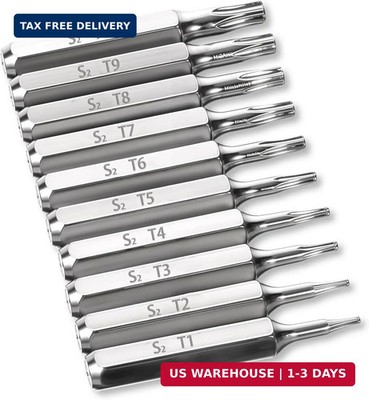 10PCS Security Torx Bit Set, Precision Torx Bit Set T1 - T10 Miniature Screwdriv