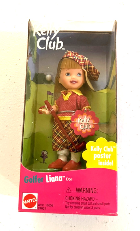 Barbie Kelly Club Golfer Liana w/red golf club 1999 Vintage NIB Mattel