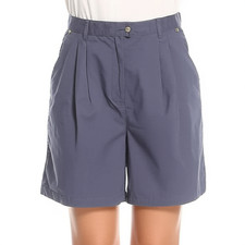Bill Blass Shorts Women Plus Size 22W Blue Pleated Pockets Vintage Casual Retro