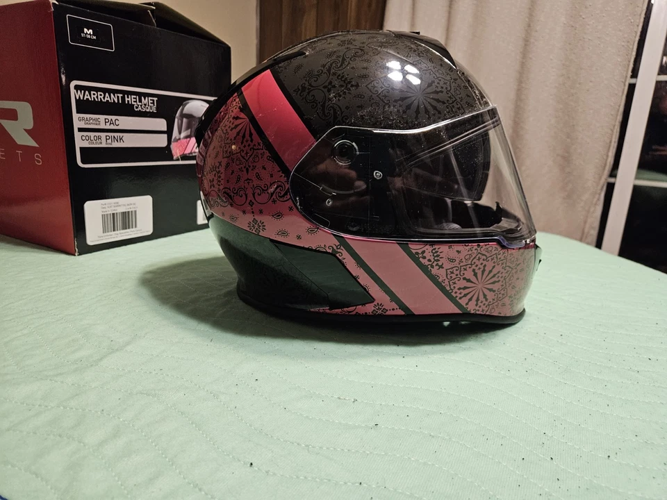 Capacete de motocicleta Z1R Warrant PAC rosto inteiro | Preto/rosa | Certificado DOT - Imagem 3 de 4