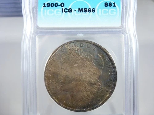 1900-0 Morgan Silver Dollar graded MS-66 by ICG