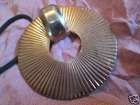 Vintage Gilded Sterling Silver Art Deco Period Circular Brooch Pin Jewelry 13.6g