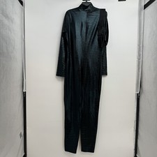 Metallic Long Sleeve Catsuit Body Suit Zip Front Costume 553458FN 1/2 X Belted