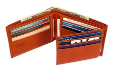 Genuine Leather Minimalist Bifold Wallets For Men RFID Blocking Slim Mens Wallet