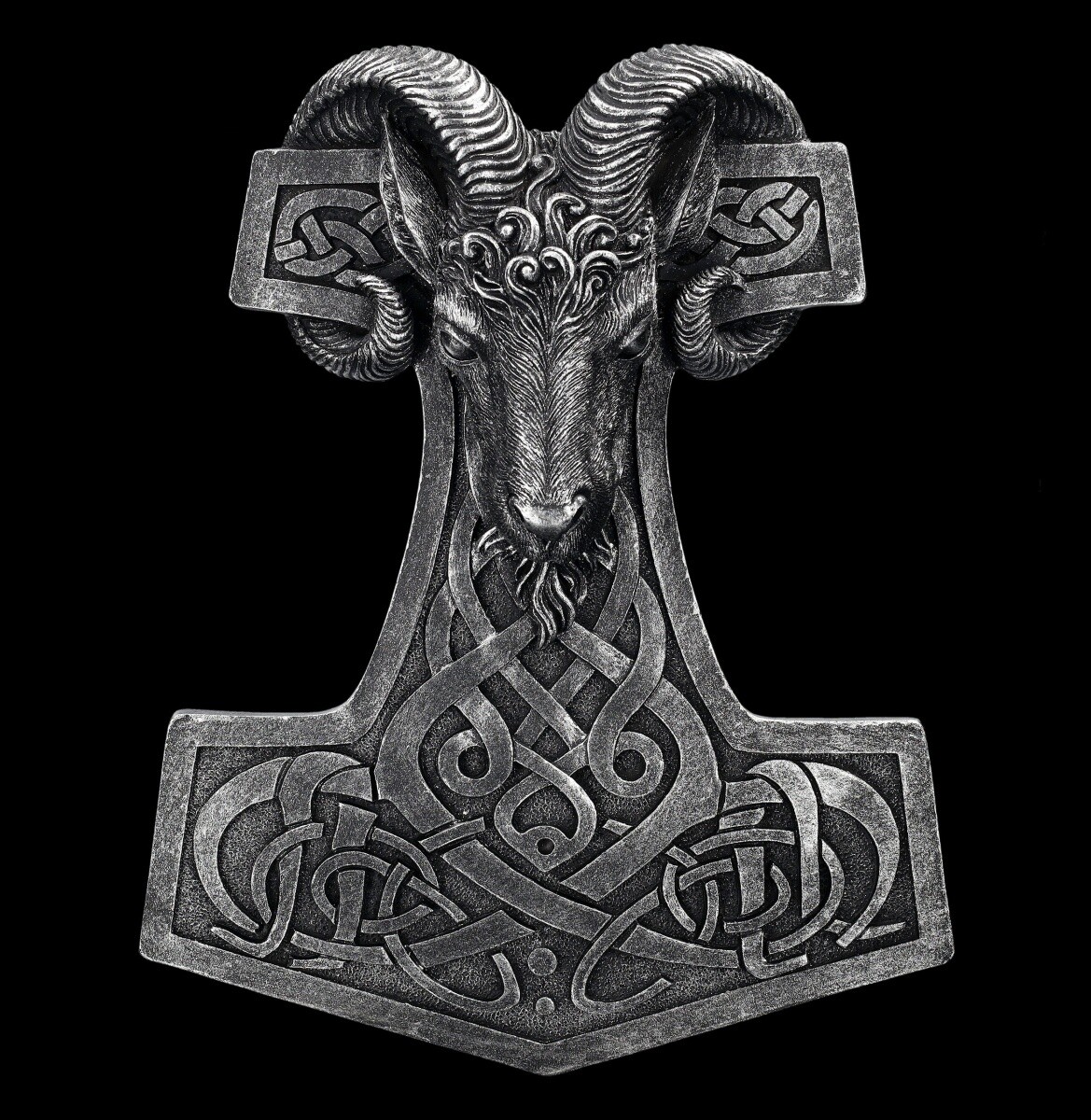 Wall Relief Viking - Thor's Hammer Ram | Mythology Decorations 30cm