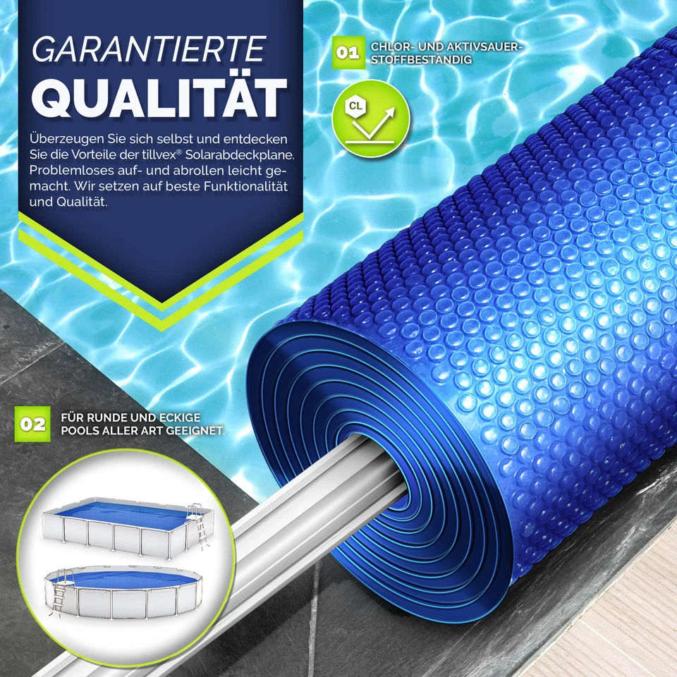 Pool Solarfolie 400 my Solarplane Solarheizung Solarabdeckplane Wärmeplane Folie - Bild 3 von 4