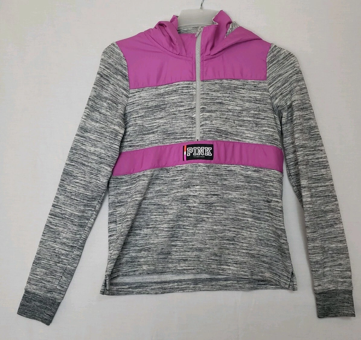 victoria-secret-vs 1/4 zip pullover hoodie purple jacket