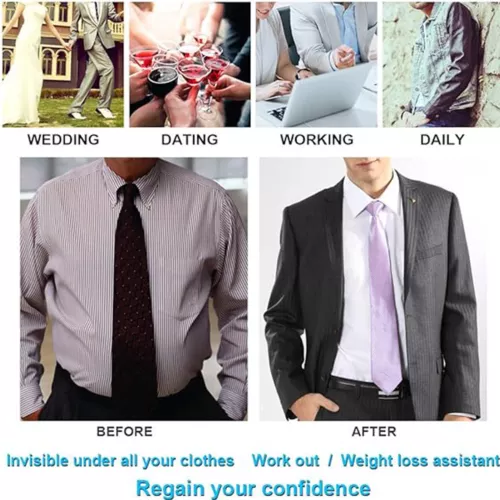 MENS SLIMMING BODY SHAPER BELLY TUMMY CONTROL SHIRT COMPRESSION VEST UNDERWEAR - Bild 5 von 22