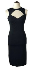 Ali & Jay Women's Black Ponte Sheath Dress Cut Out Sweetheart Neck Size S