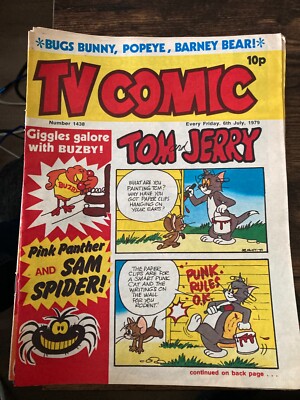 Birthday Present 6th July 1979 TV Comic Pink Panther Popey Tom & Jerry