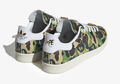 adidas BAPE x Stan Smith 30th Anniversary ABC Green Camo Gold