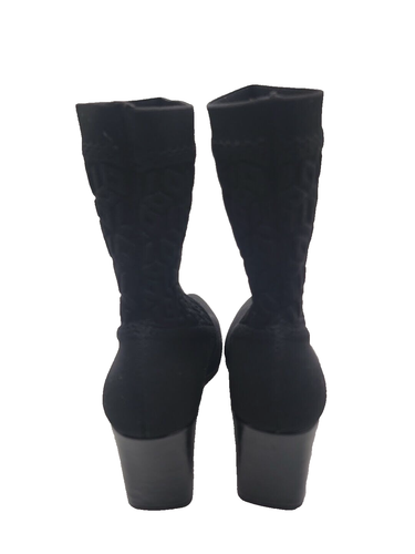 Impo Women's Sz 7.5M Vikky Stretch Knit Slip On Black Bootie Boots - Picture 5 of 13