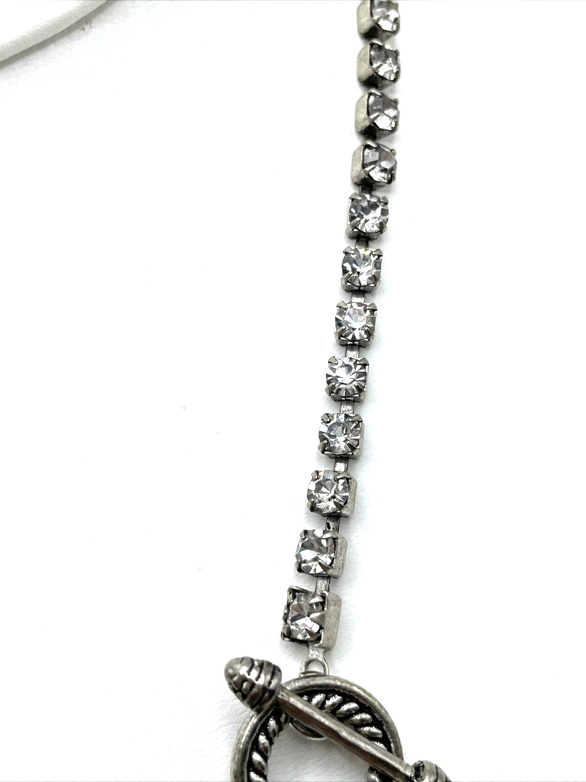 Steampunk Goth Statement Necklace Toggle Silver C… - image 8