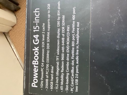 powerbook G4 aluminium 15 inch with box and charger - Afbeelding 15 van 19
