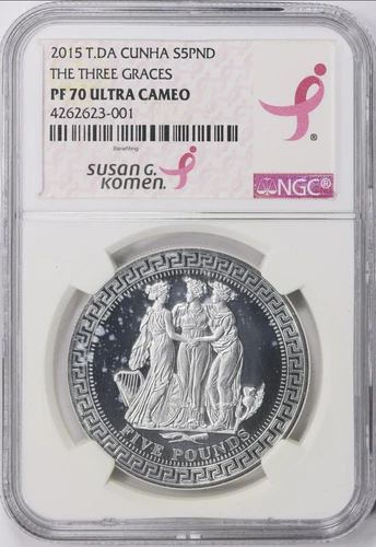 2015 Tristan Da Cunha Three Graces Silver 1oz Proof Coin NGC PF70 ULTRA CAMEO