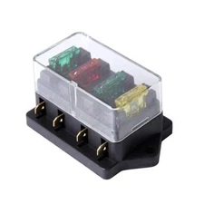 4 Way Blade Fuse Box Holder Block Auto Universal For Car Marine Boat Motorcycle