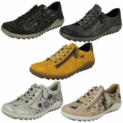 Ladies Remonte Flower Detail Lace Up & Zip Trainer Style Shoes R140
