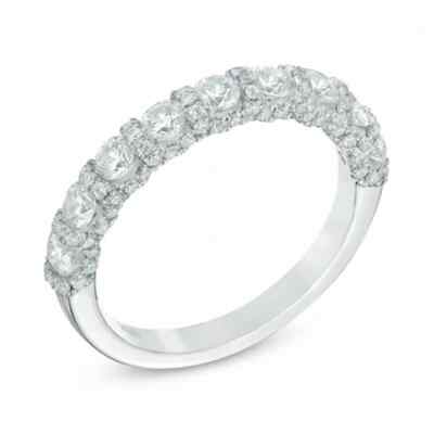 Vera Wang Love Collection Lab Created Diamond 14K White Gold FN Engagement Band