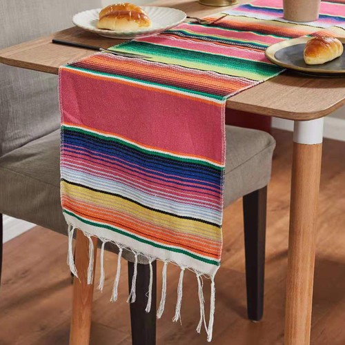 Mexican Serape Blanket Yoga Throw Rug Dining Table Cloth Cover Wedding Party - Picture 2 of 24