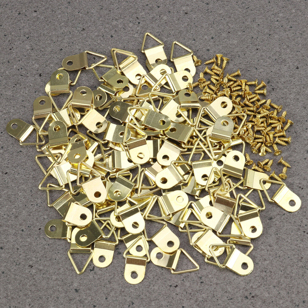 50 Pcs Small Metal Triangle D Ring Picture Frame Hangers With