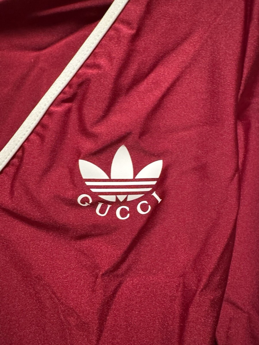New Gucci x Adidas Logo Top Bodysuit Long Sleeve Red White New Gucci x Adidas Logo Top Bodysuit Long Sleeve Red White
