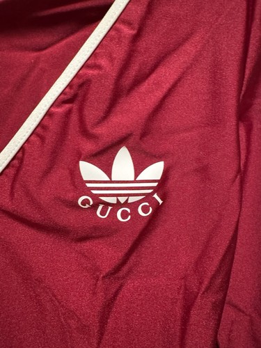 New Gucci x Adidas Logo Top Bodysuit Long Sleeve Red White Size L - Picture 5 of 10