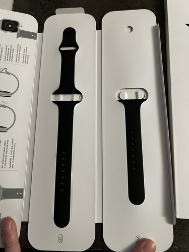 GENUINE Apple Smart Watch STRAP Fluoroelastomer 44mm Sport Band - Black 3 pieces - Picture 2 of 5