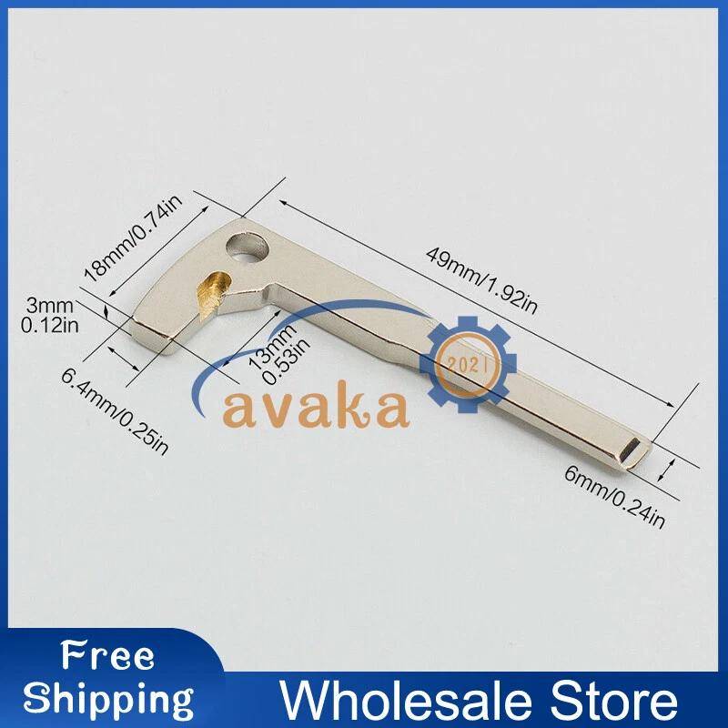 For Mercedes Benz CLA CLS CLK GLK GLA 2Pcs Uncut Emergency Insert Key Blade Foto 4 de 4