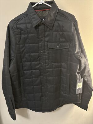 Rainforest Men's  Brushed Twill Quilted Shirt Jacket Size M Style RF39WV317 Navy