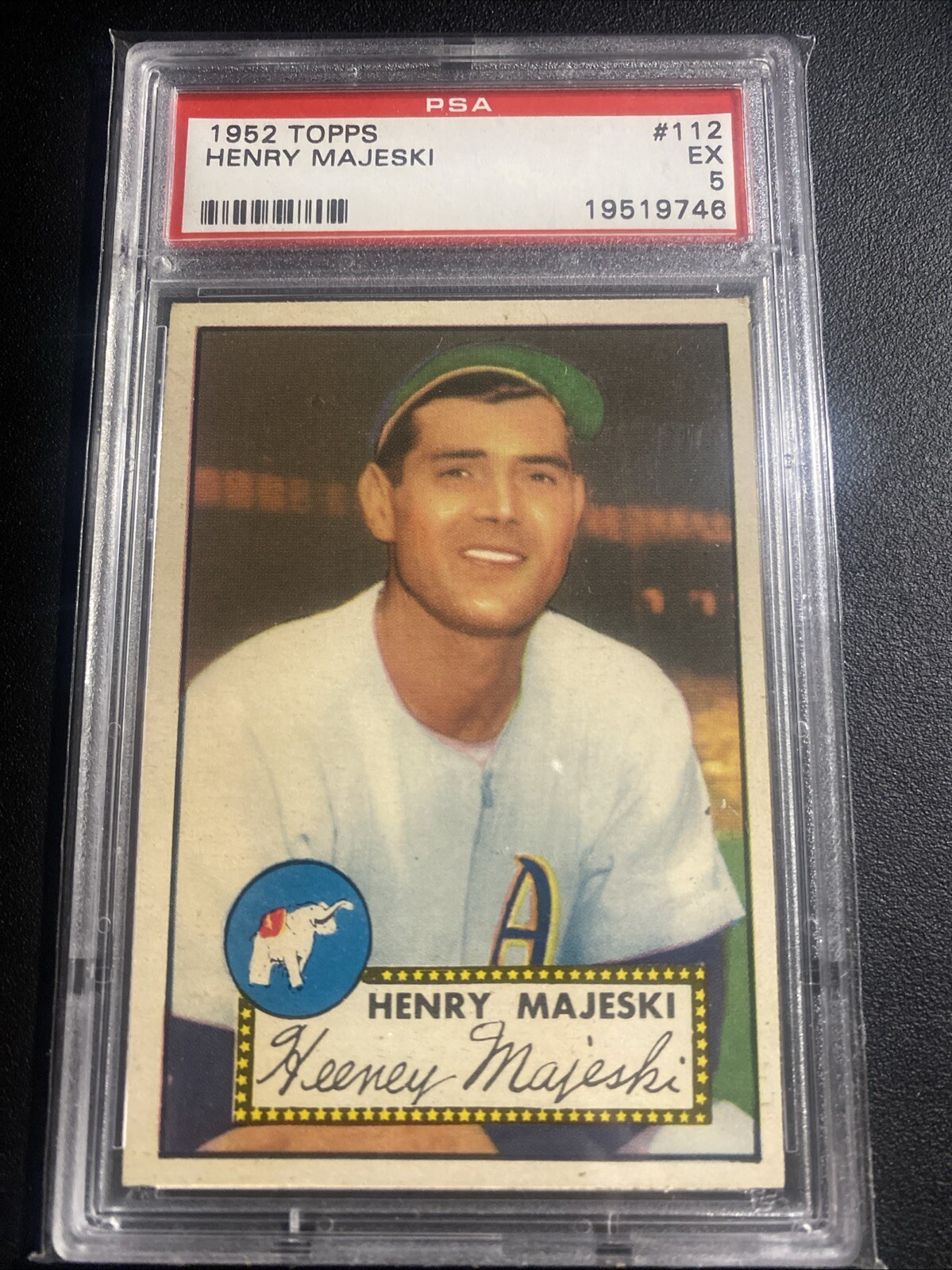 1952 Topps #112 Henry Majeski PSA EX 5 Red Back