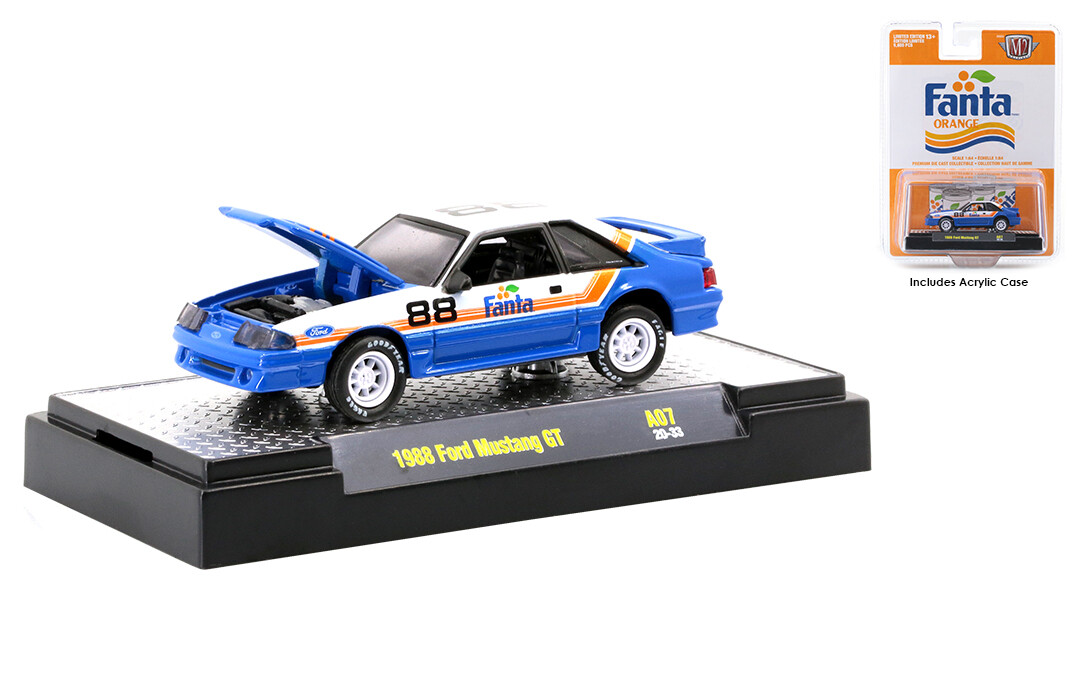 M2 Machines 1988 Ford Mustang GT Coca-Cola A07 Fanta Limited