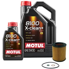 6L Motul 8100 X-CLEAN+ 5W30 Wix Filter Motor Oil Change Kit For BMW LL-04 API SN