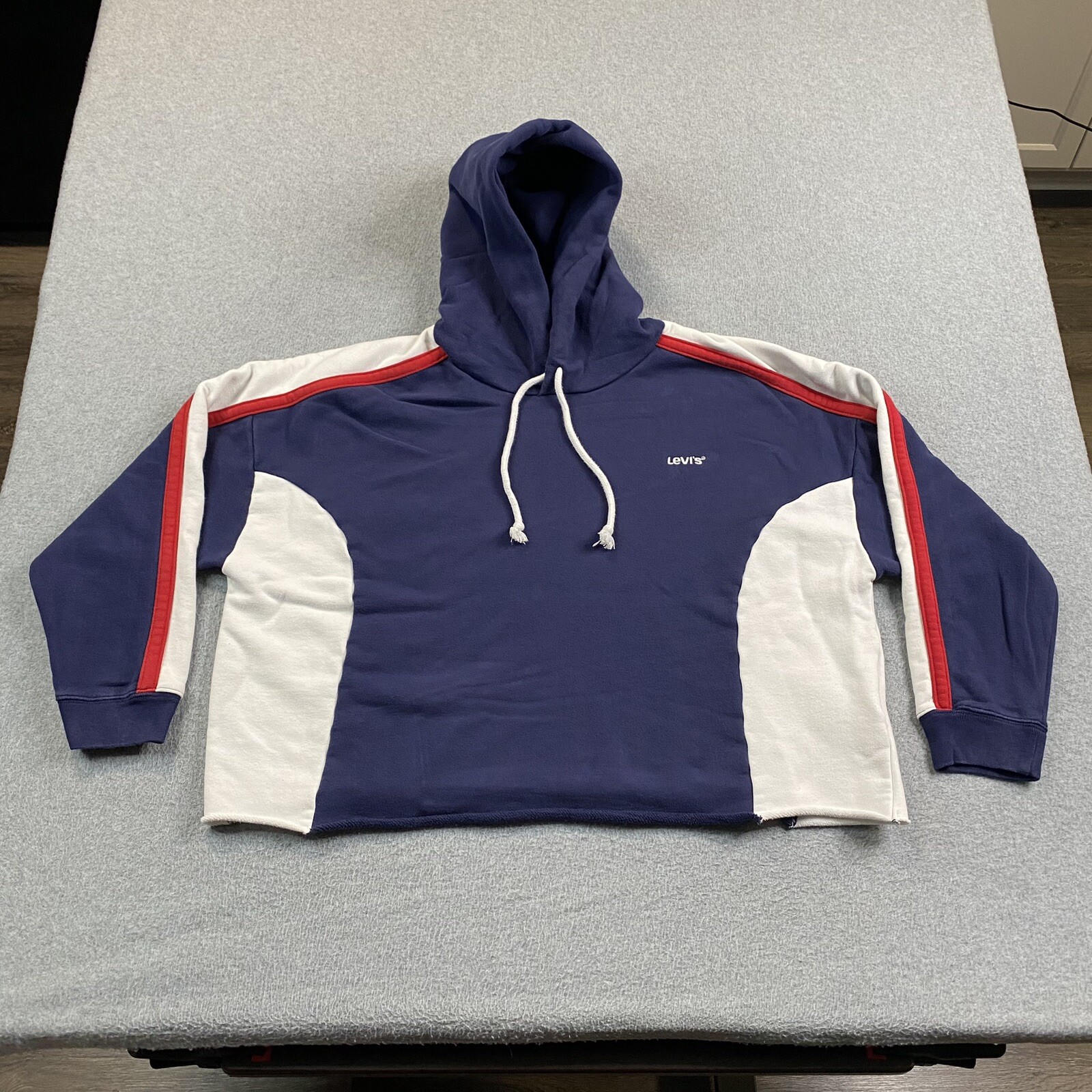 Levis Hoodie Womens 2X Pullover Crop Sweatshirt Retro Classic Skater Streetwear