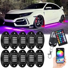 10 Rgb Led Rock Light Underbody Neon Lamp Bluetooth Music App For Honda Civic Si 10 Rgb Led Rock Light Underbody Neon Lamp Bluetooth Music App For Honda Civic Si