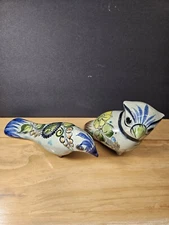 2 Vintage Tonala, Mexico Birds, Signed CAT, Beautifully Painted