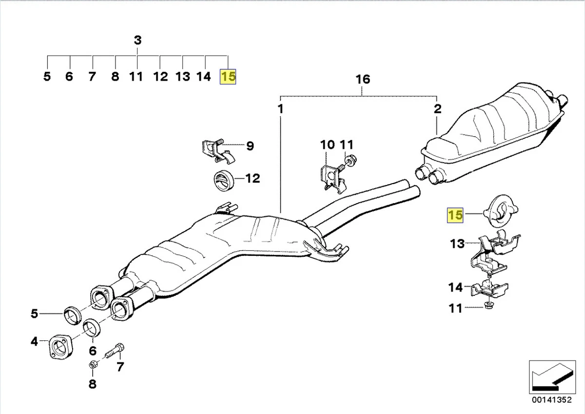 Bmw e30 2024 exhaust hanger