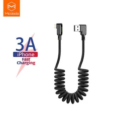 Mcdodo 90 Right Angle Data Coiled 3A Fast Charging Cable for iPhone 14 13 12 11