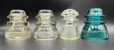 Lot of 4 Hemingray Whitehall Tatum Glass Insulators Blue Clear Made in USA