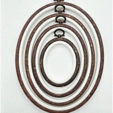 Wooden Stitch Frame Collection - 5-Piece Embroidery Hoop Set with Imitated Wood