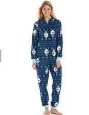 Disney Frozen Hooded Non Footed Pajamas Costume Olaf Wintertime NWT L LASTONE
