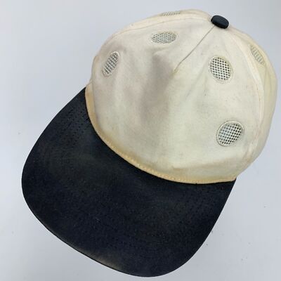 Sample White Black Vent Ball Cap Hat Adjustable Baseball