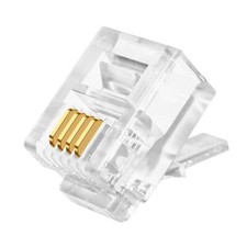 RJ11 6P4C Connectors100 Pieces Pack Telephone Line Cable Wire Male Plug AV00205