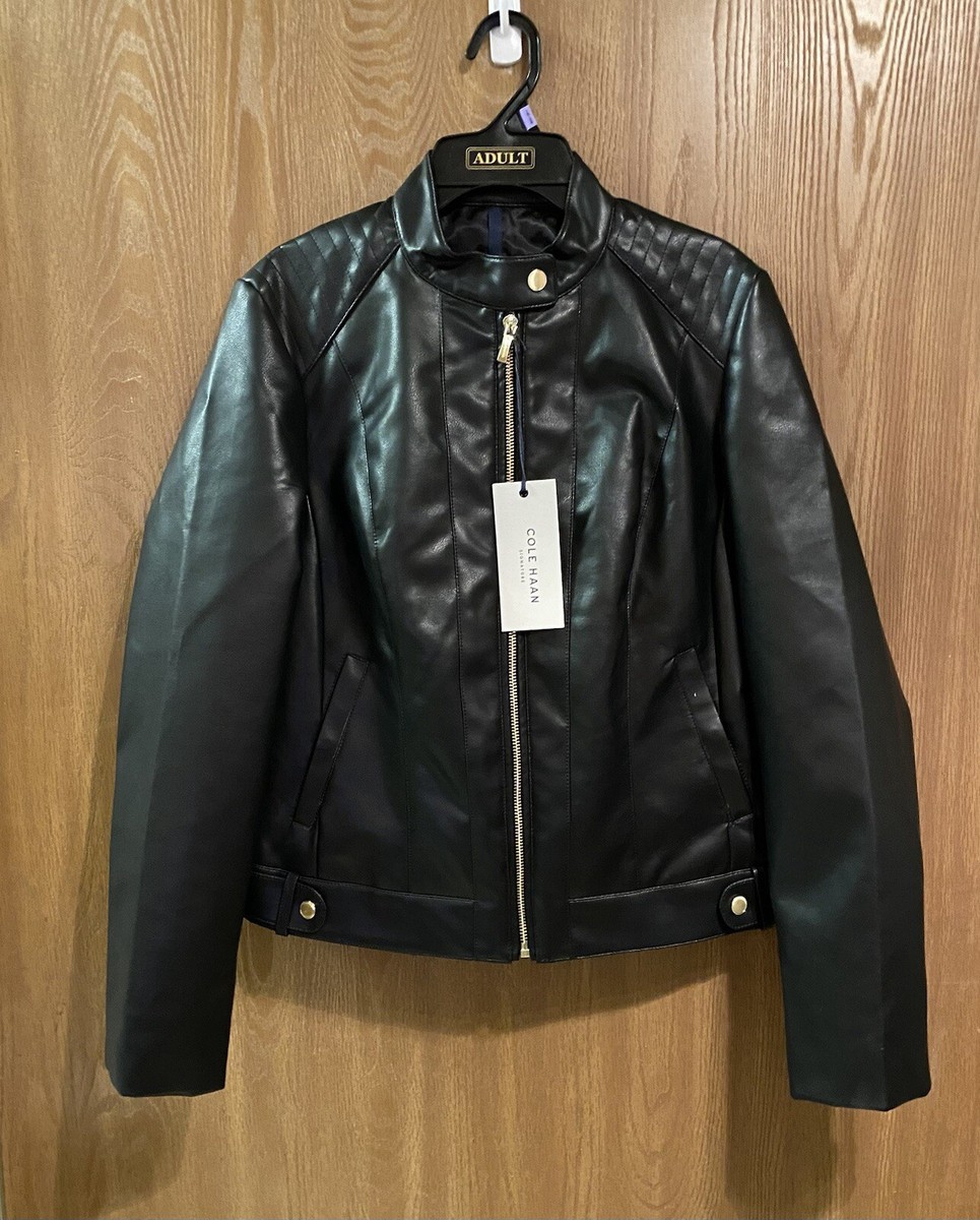 Moto Jackets Cole Haan Faux Leather Jacket Cole Haan Jacket