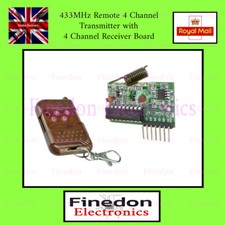 433MHz Remote Control 4 Ch Transmitter with Receiver, Garage Door UK Seller
