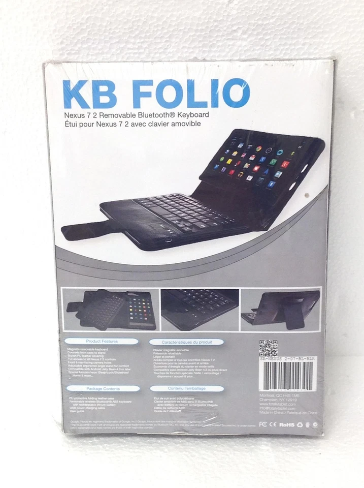 Totally Tablet KB Folio 2 Removable Bluetooth Keyboard W/Case For Google Nexus 7 - Image 2 of 4